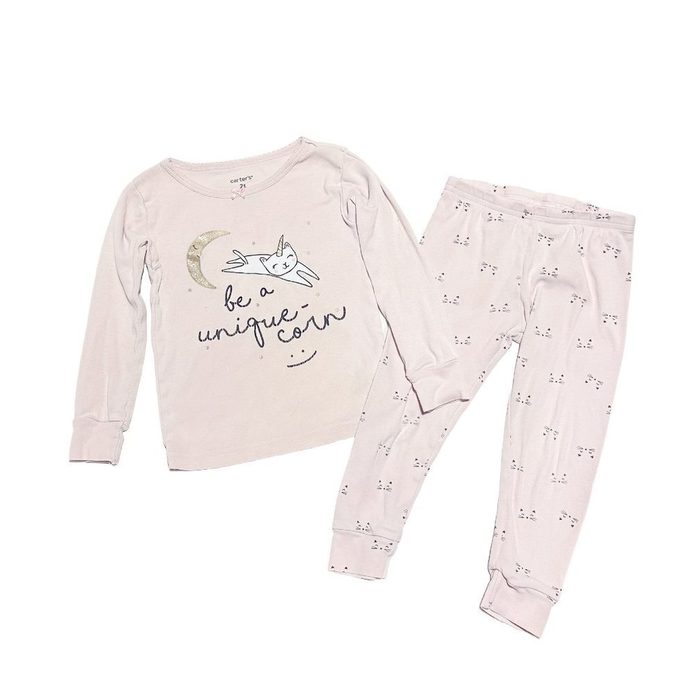 Carter's Toddler Be A Unicorn Long Sleeve Fitted PJ Set Pink